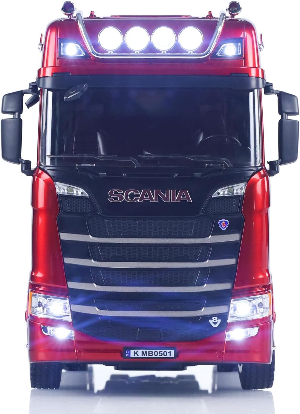 1501 rot Scania 770S 1/18 RC Truck Huina – RTR LKW mit Licht- & Soundeffekten 19CH-